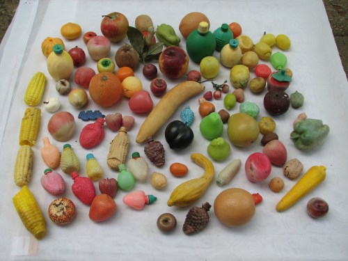 Fake food collection displayed, 5/09