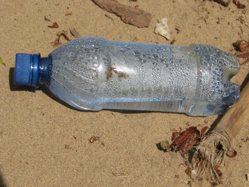 blue plastic bottle