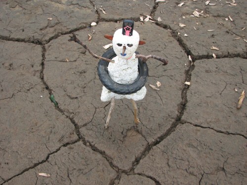 Figure in mud crack pattern, 7/09