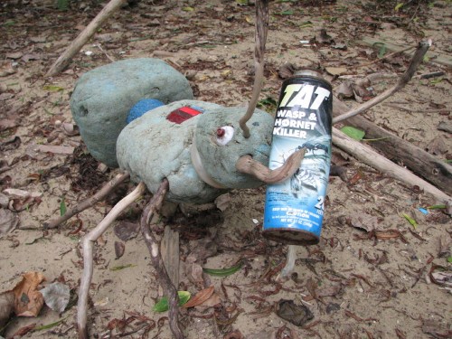 Blue Ant with bug spray can, 7/09