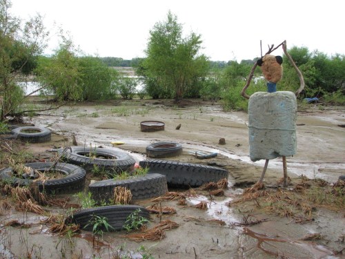 Back view of Mr. Blue FuManchu, 8/09