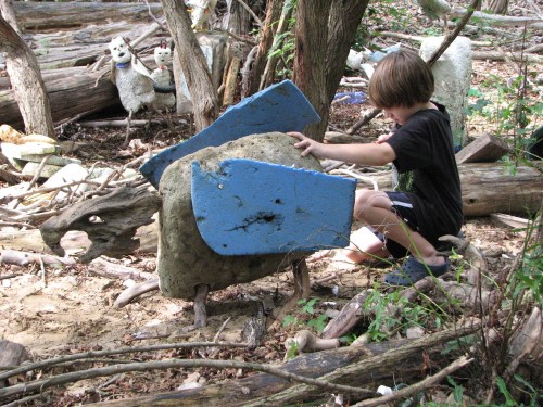 Adam working on his dragon, 9/09