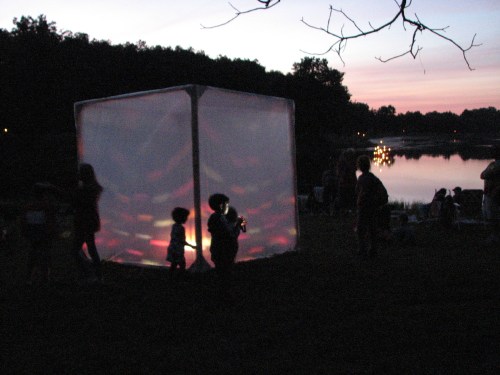 rainbow light cube, Bernheim, 9/09