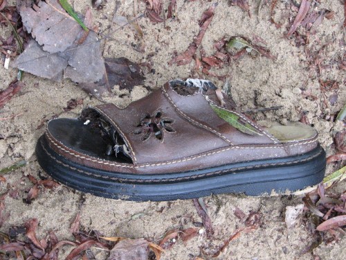 open toe leather sandal