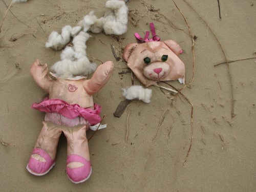 destroyed pink teddy bear, 3/09