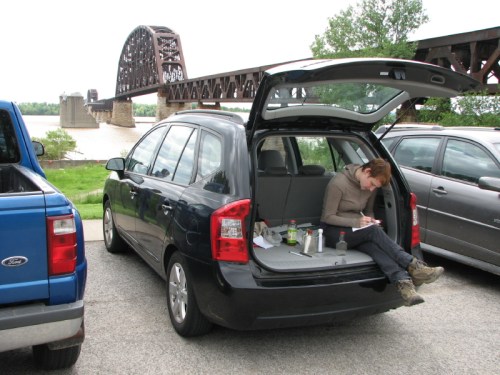 Julia creating her "bottle note", 5/2010