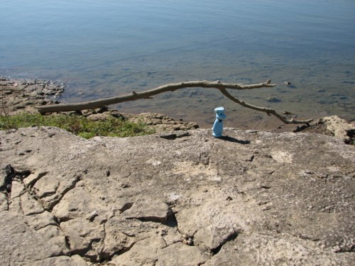 Lost plastic dog on fossil rocks, 10/2010