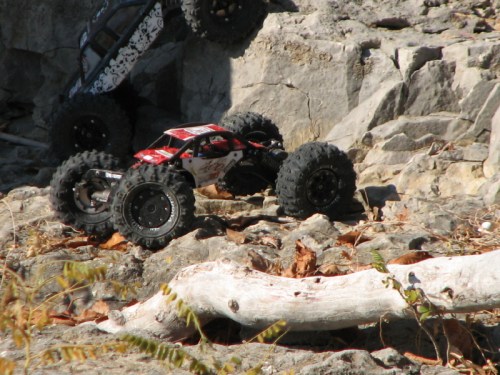 red r.c. car at the Falls, 2010