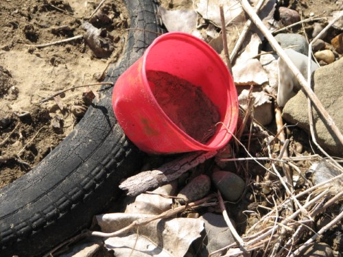 red plastic chicken liver container, 2/2011