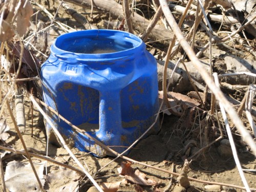 blue plastic coffee container, 2/2011