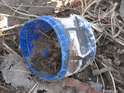 blue plastic container on its side, 2/2011