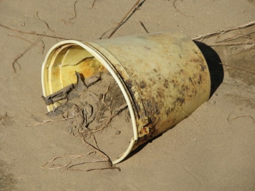 faded yellow plastic bucket, 2/2011