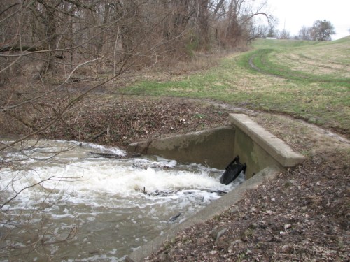 flowing storm sewer, 3/2011
