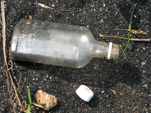 plastic pint bottle and coal, 7/2011