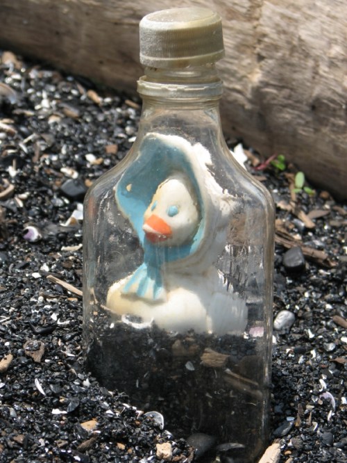 Coal bottle with rubber ducky, 7/2011