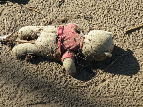 Winnie the Pooh plush figure as found, Dec. 2011