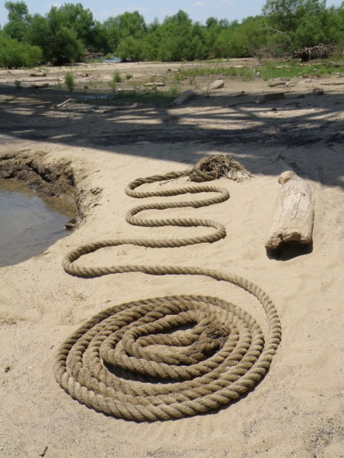 meandering spiral next to river, June 2012