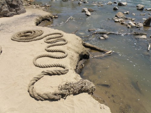 meandering spiral touching water, June 2012