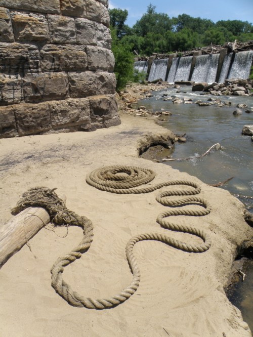 meandering rope spiral under the bridge, June 2012
