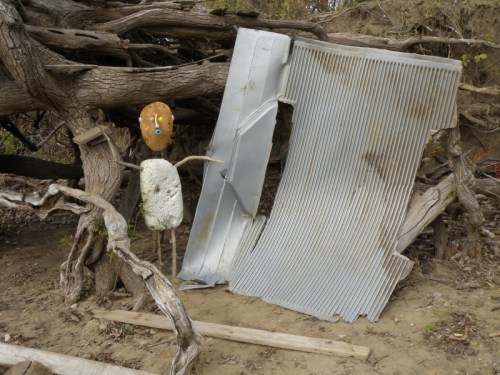Figure with big sheet of plastic, Nov. 2012