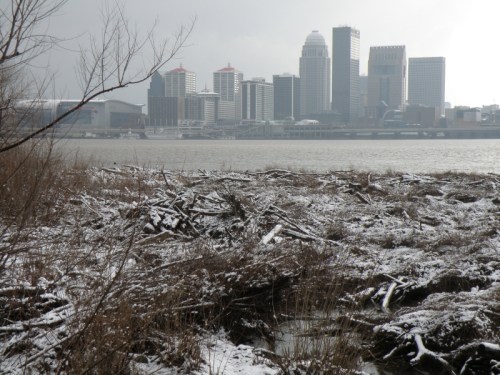 skyline of Louisville, KY at year's end, Dec. 2012