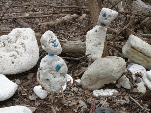 My latest Styro-figure greets his kin, Jan. 2013