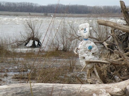 Styro-figure on tree, Jan. 2013