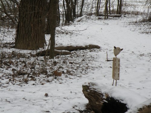 Styro-figure along the loop trail, Feb. 2013