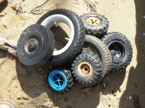 Toy wheels found today. Feb. 9, 2013