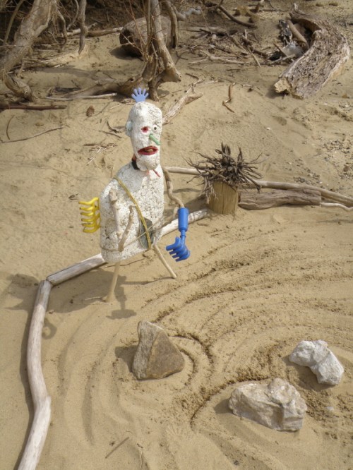 Styro-Samurai working his rock garden, March 2013