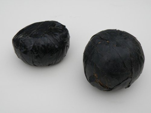 two balls made from electrical tape