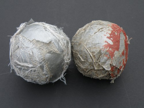 two found duct tape balls