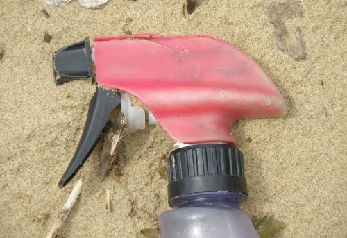 red and black spray bottle trigger, March 2013