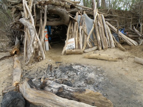 fire pit outside the tree fort, April 2013