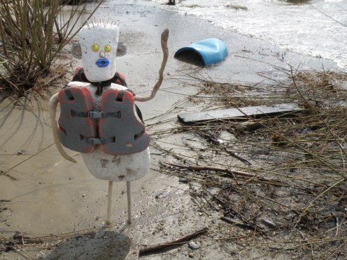 Blue-lipped figure with life preserver on, April 2013