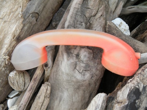 hollow plastic toy telephone handset, May 2013