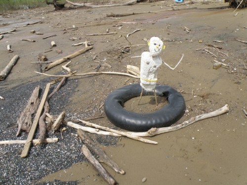 Polystyrene Person dancing in inner tube, May 2013