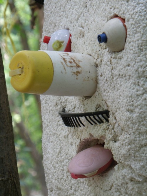 My mustachioed Styro-friend, Falls of the Ohio, July 2013