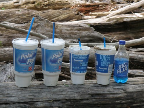 giant polystyrene drink cups and bottle, July 2013