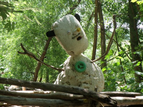 Excited Styro-figure with arms spread wide, July 2013