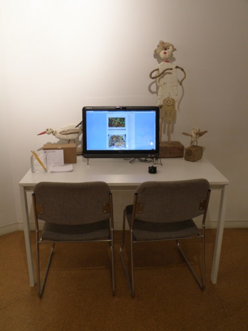 riverblog on computer monitor, The Seven Borders, KMAC, Aug. 2013