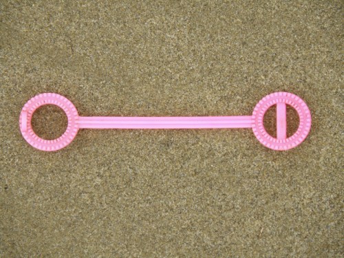 found pink plastic bubble wand, Falls of the Ohio, Sept. 2013