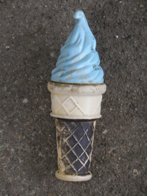Plastic Ice Cream Cone bubble wand and bottle, Falls of the Ohio, Sept. 2013