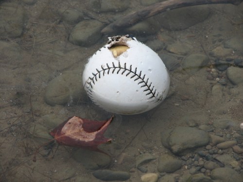 softball in the river