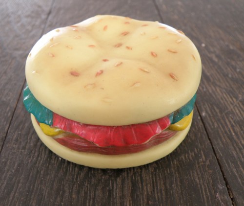 plastic hamburger with seeds, lettuce and tomato_1_1