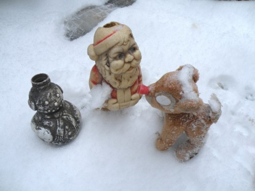 Santa talks to Rudolph about the Park of Misfit Toys, Dec. 2013