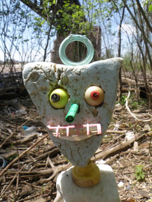 Unnamed figure, found objects from the Falls of the Ohio, May 3, 2014