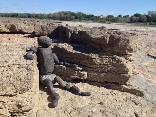 Seated Coal Man on Fossil Beds, Falls of the Ohio, Sept. 2014