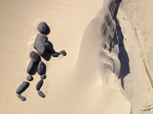 Coal figure on Goose Island sand dune, Falls of the Ohio, Oct. 2014