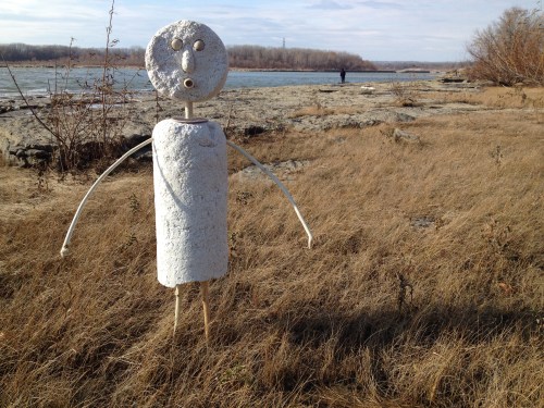 Benchmark figure in the Falls landscape, Nov. 2014